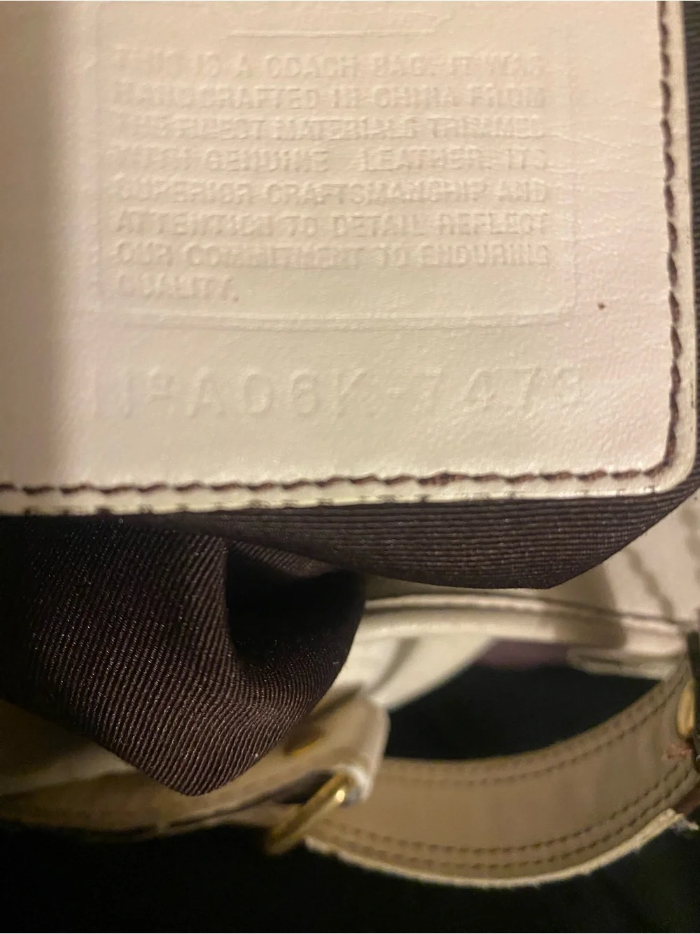 Coach Cream Patterned Hobo Shoulder Bag with Gold Hardware